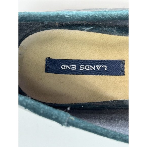 Lands End Dark Green Patent Leather Flats Slip On 8 B Women - Picture 9 of 11